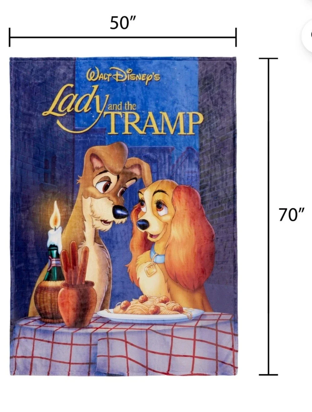 Disney Classic Lady and the Tramp VHS Boxed Silk Touch Throw, 50